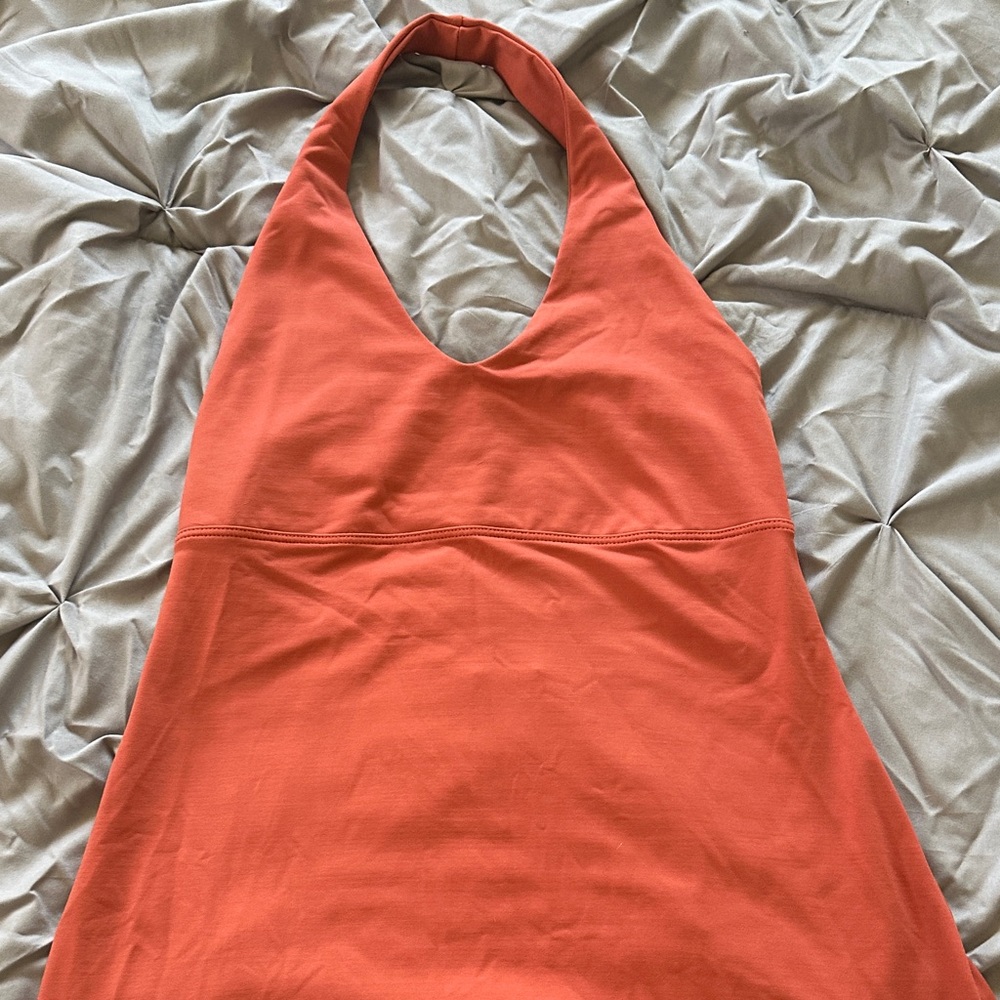 Patagonia Terracotta/Orange Halter Top Tie Back Dress